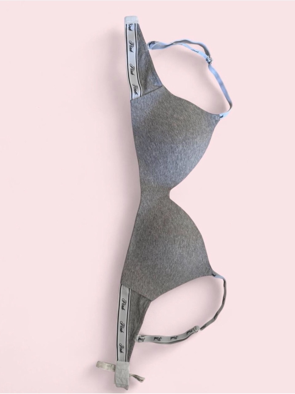 Victoria's Secret Grey Seamless T-Shirt Bra with Logo Trim
